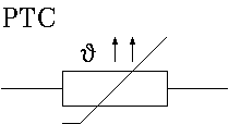 PTC (positive temperature coefficient) Widerstand zur Temperaturmessung